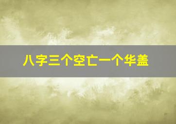 八字三个空亡一个华盖