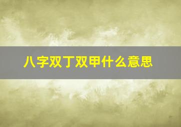 八字双丁双甲什么意思