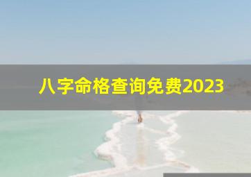 八字命格查询免费2023