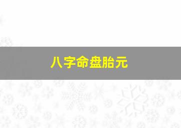 八字命盘胎元