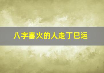 八字喜火的人走丁巳运