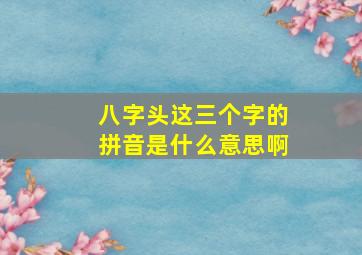 八字头这三个字的拼音是什么意思啊