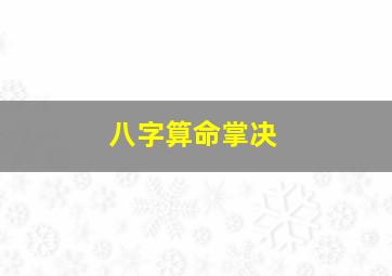 八字算命掌决