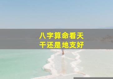 八字算命看天干还是地支好