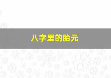 八字里的胎元