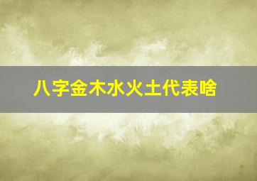 八字金木水火土代表啥