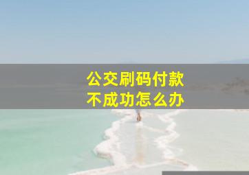 公交刷码付款不成功怎么办