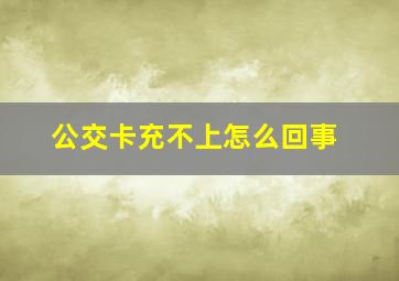 公交卡充不上怎么回事