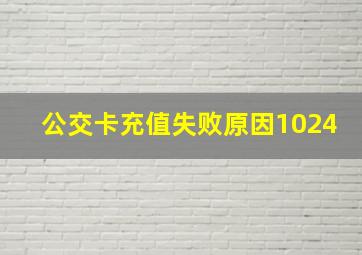 公交卡充值失败原因1024