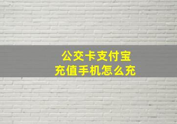 公交卡支付宝充值手机怎么充