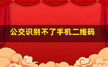 公交识别不了手机二维码