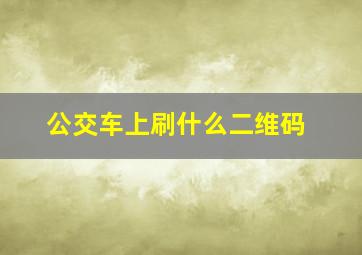 公交车上刷什么二维码