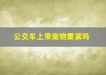 公交车上带宠物要紧吗