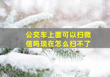 公交车上面可以扫微信吗现在怎么扫不了