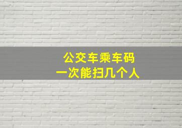 公交车乘车码一次能扫几个人