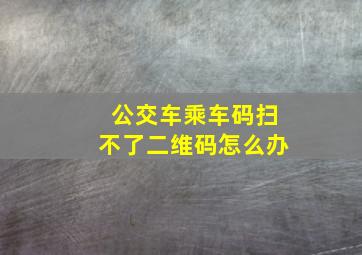 公交车乘车码扫不了二维码怎么办