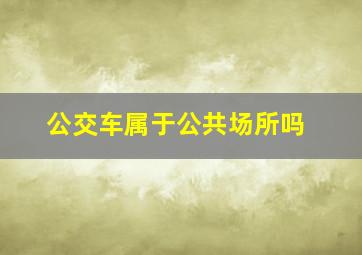 公交车属于公共场所吗