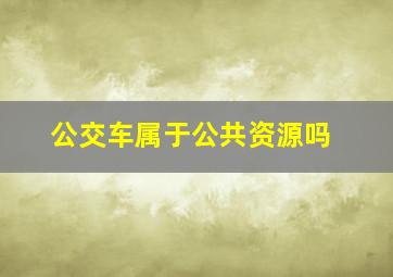 公交车属于公共资源吗