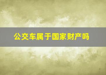 公交车属于国家财产吗