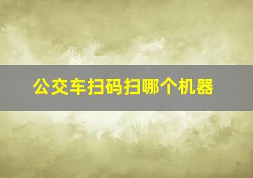 公交车扫码扫哪个机器