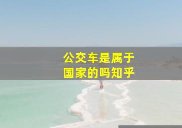 公交车是属于国家的吗知乎