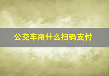 公交车用什么扫码支付