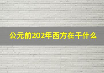 公元前202年西方在干什么