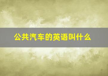 公共汽车的英语叫什么