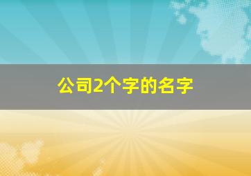 公司2个字的名字