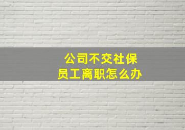 公司不交社保员工离职怎么办