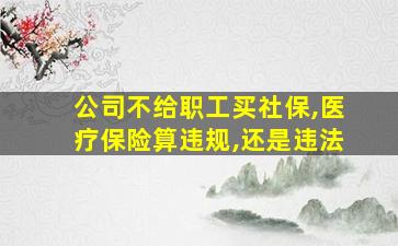 公司不给职工买社保,医疗保险算违规,还是违法