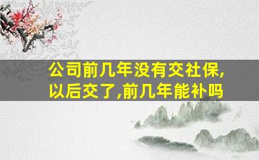 公司前几年没有交社保,以后交了,前几年能补吗