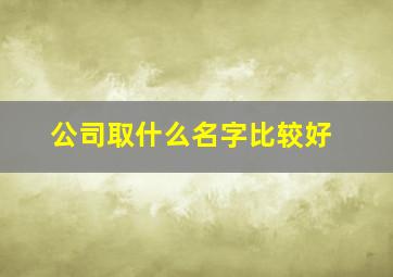 公司取什么名字比较好