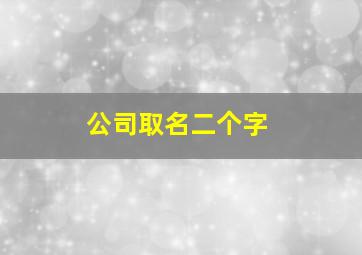 公司取名二个字