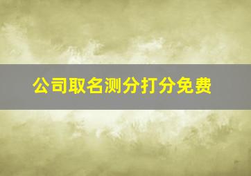 公司取名测分打分免费