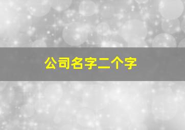 公司名字二个字