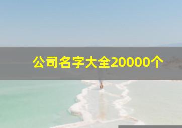 公司名字大全20000个