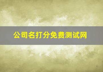 公司名打分免费测试网