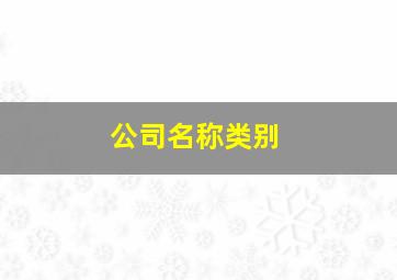 公司名称类别