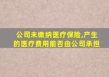 公司未缴纳医疗保险,产生的医疗费用能否由公司承担