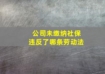 公司未缴纳社保违反了哪条劳动法