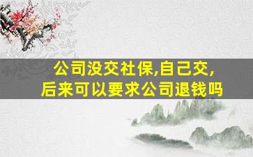 公司没交社保,自己交,后来可以要求公司退钱吗