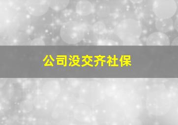 公司没交齐社保