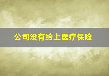 公司没有给上医疗保险