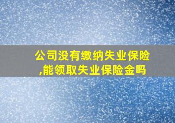 公司没有缴纳失业保险,能领取失业保险金吗