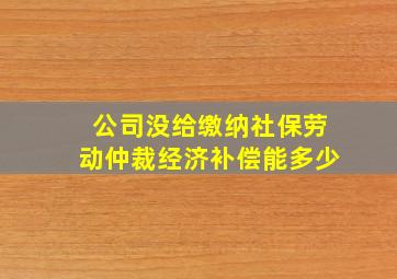 公司没给缴纳社保劳动仲裁经济补偿能多少