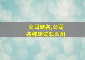 公司测名,公司名称测试怎么测