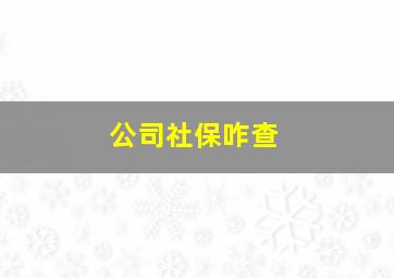 公司社保咋查