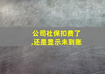 公司社保扣费了,还是显示未到账