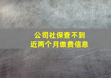 公司社保查不到近两个月缴费信息